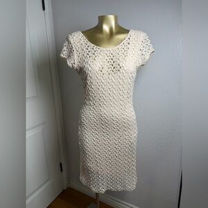 Free People Ivory Crochet Mini Dress S